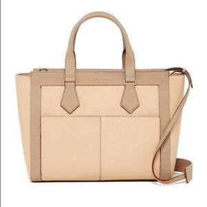 Cole Haan Eva II Leather Tote in Nude/ Maple Sugar